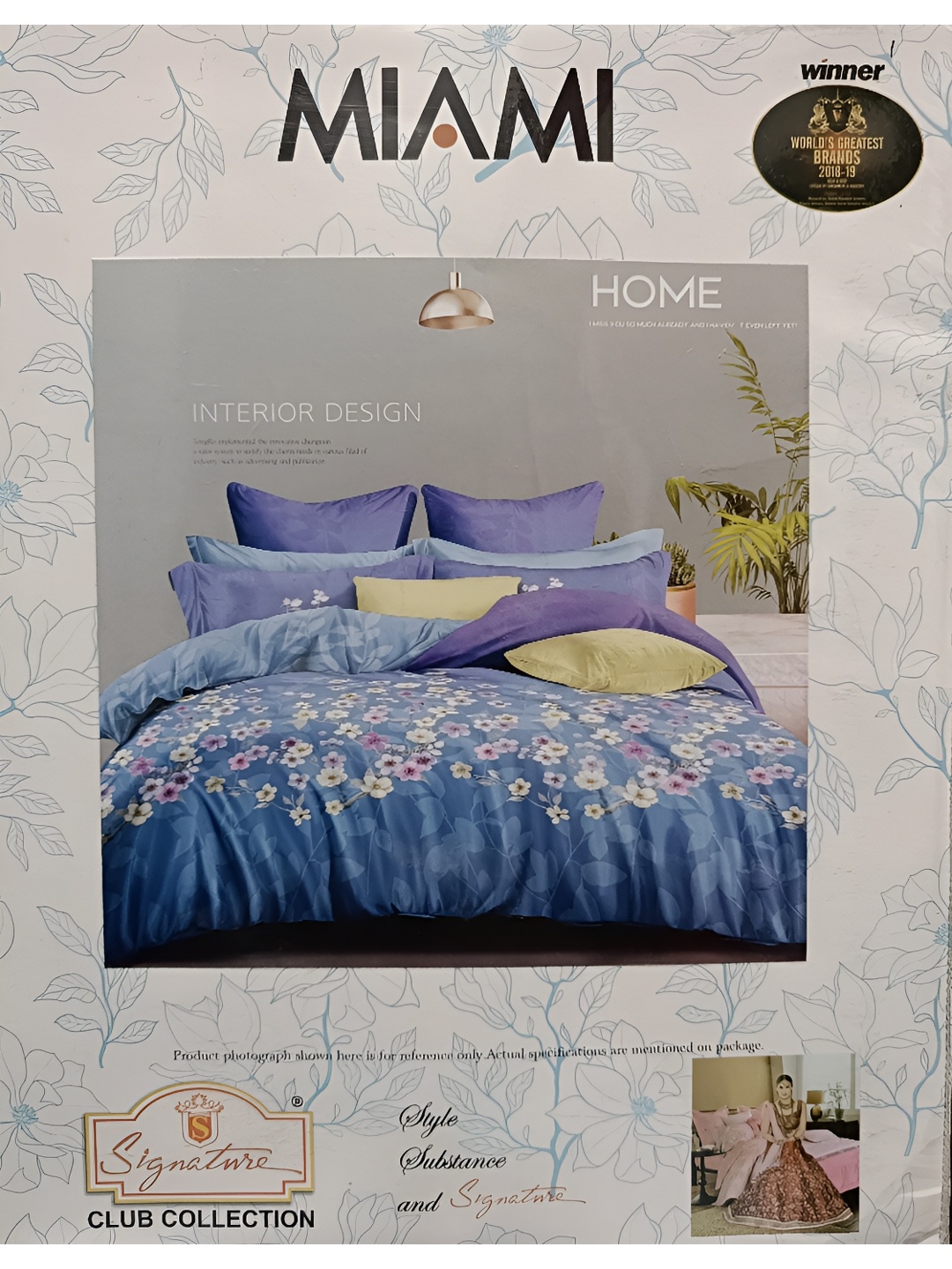 

Signature Blue & White Floral 144 TC Flat King Bedsheet with 2 Pillow Covers