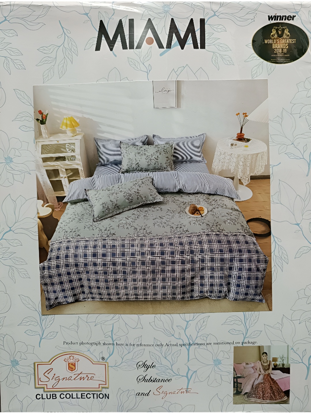 

Signature Green & Blue Geometric 144 TC Flat King Bedsheet with 2 Pillow Covers