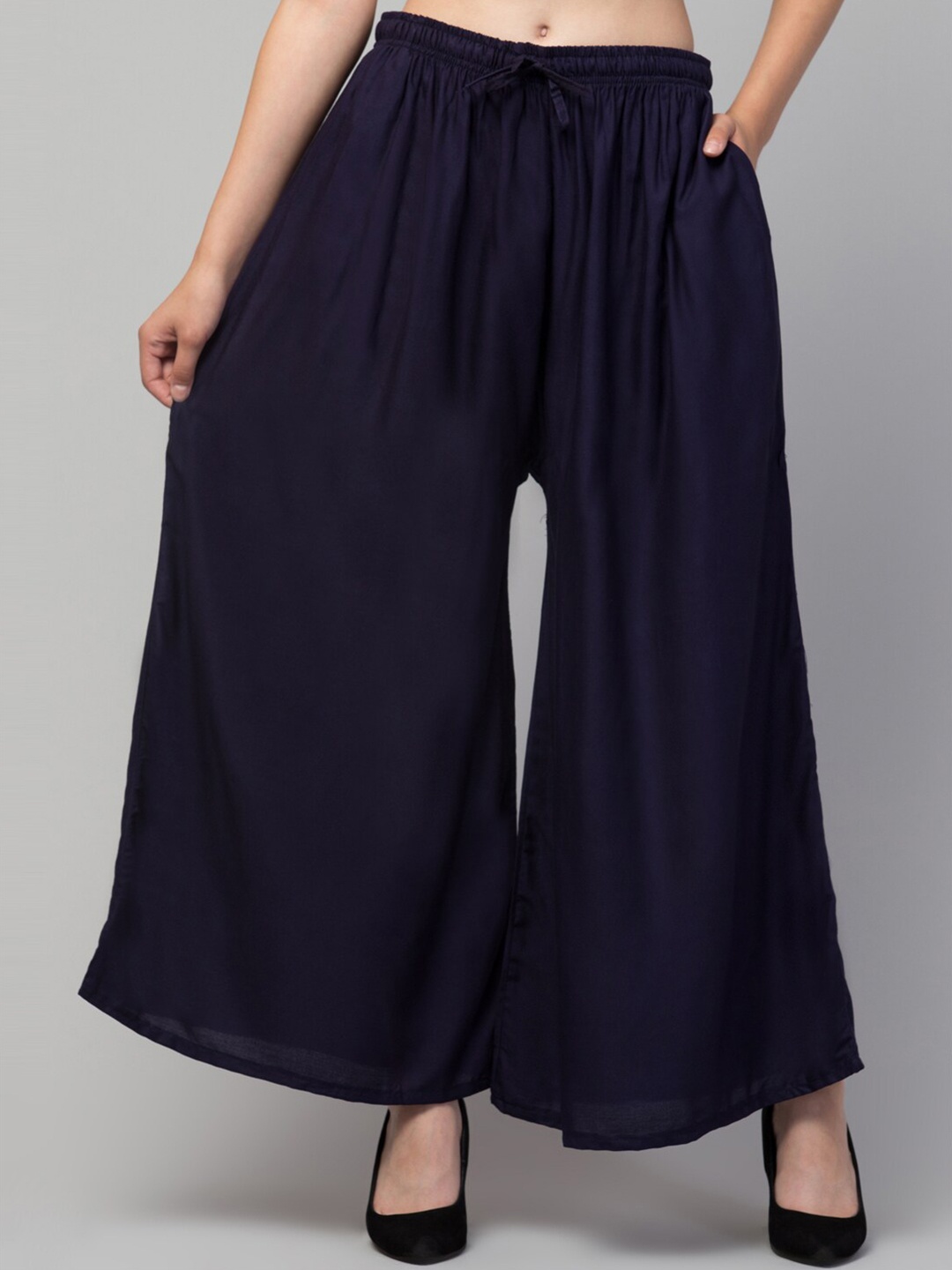 

Trend Level Women Flared Palazzos, Navy blue