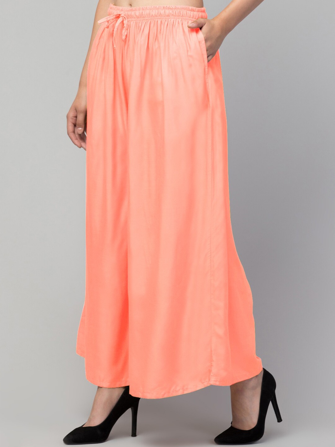 

Trend Level Mid-Rise Flared Fit Palazzos, Peach