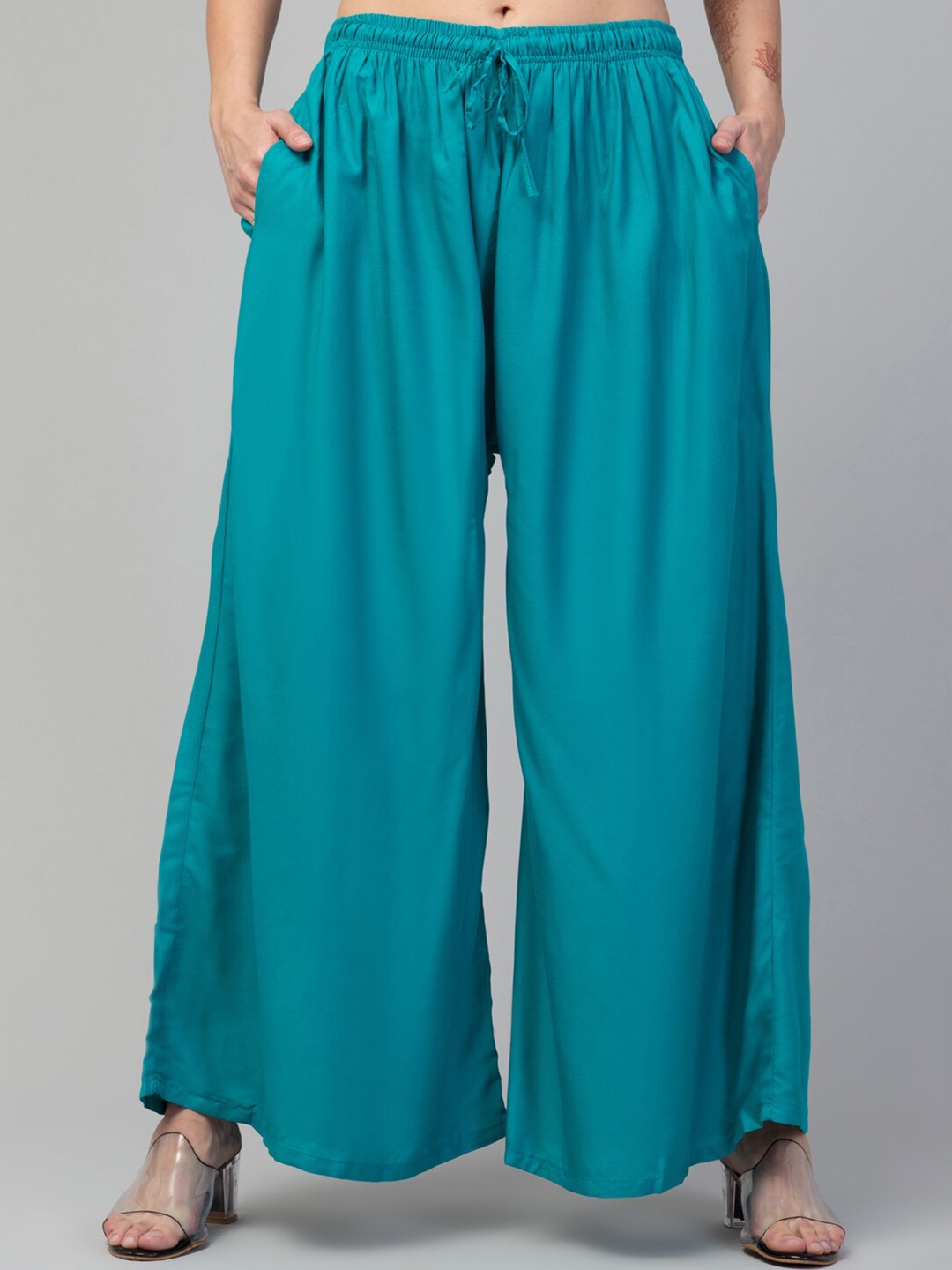 

Trend Level Women Flared Palazzos, Sea green