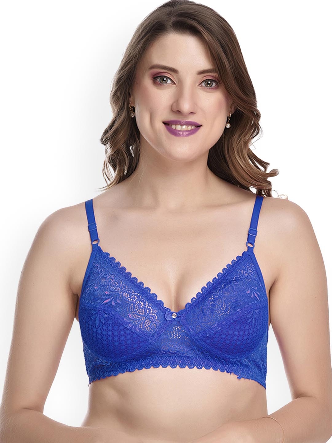

PIBU Self Design Cotton Lingerie Set, Blue