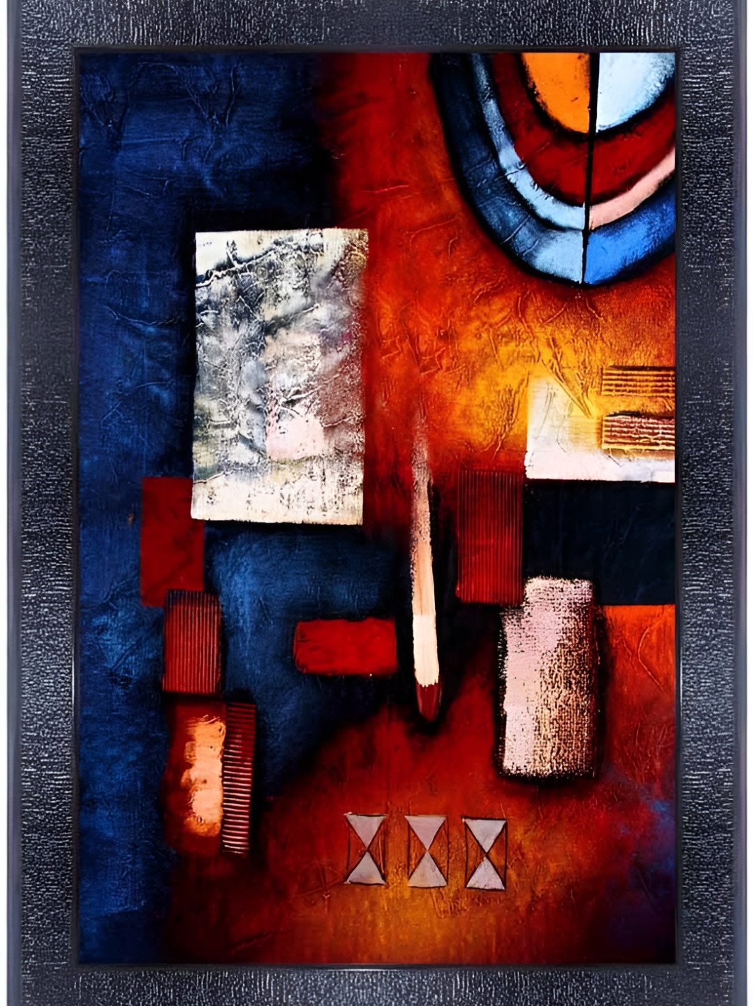 

PnF Black & Red Wooden Abstract Painting Wall Art