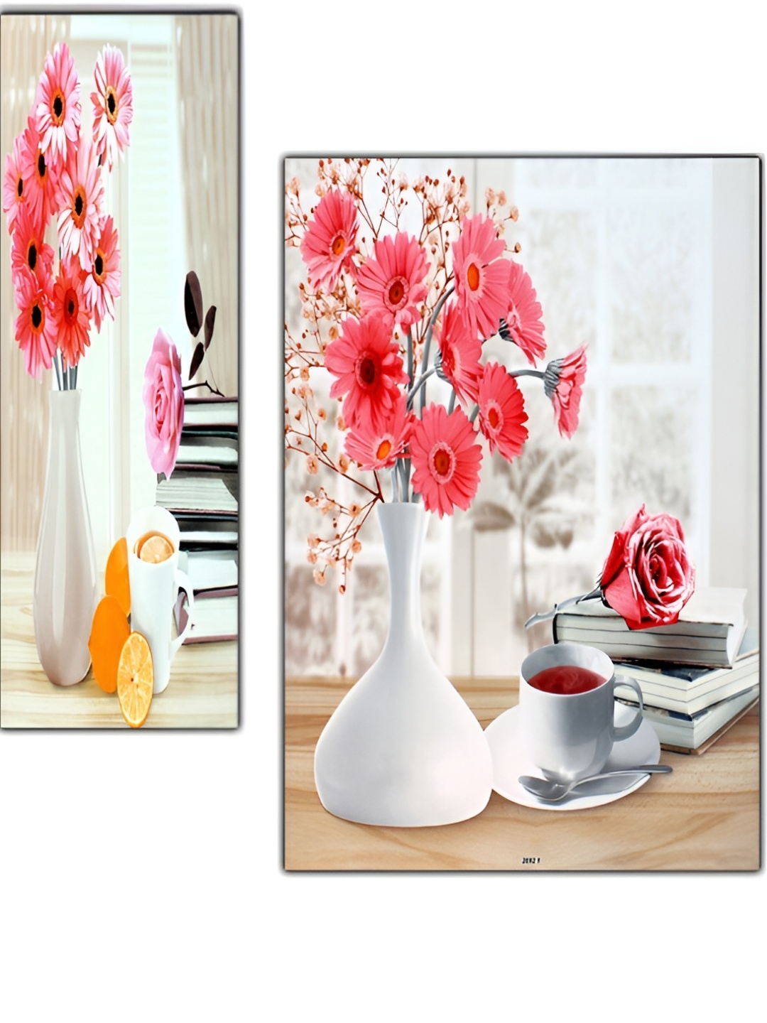 

PnF White & Pink 3 Pieces Wooden Floral and Botanical Wall Art