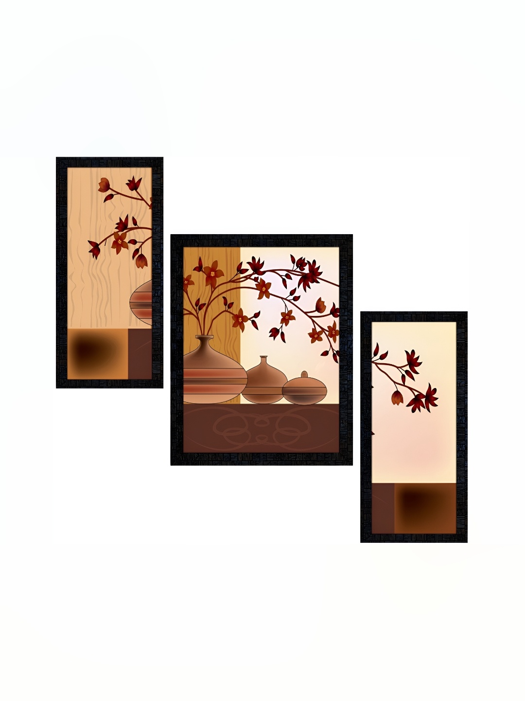 

PnF Brown & Beige 3 Pieces Floral And Botanical Wall Arts
