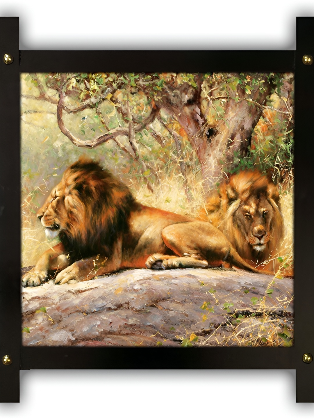 

PnF Black & Brown Animals Wooden Frame Wall Paintings