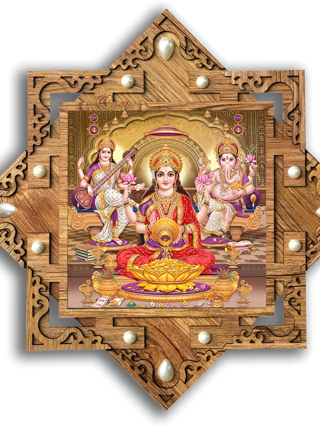 

PnF Beige & Red Wooden Religious Wall Art