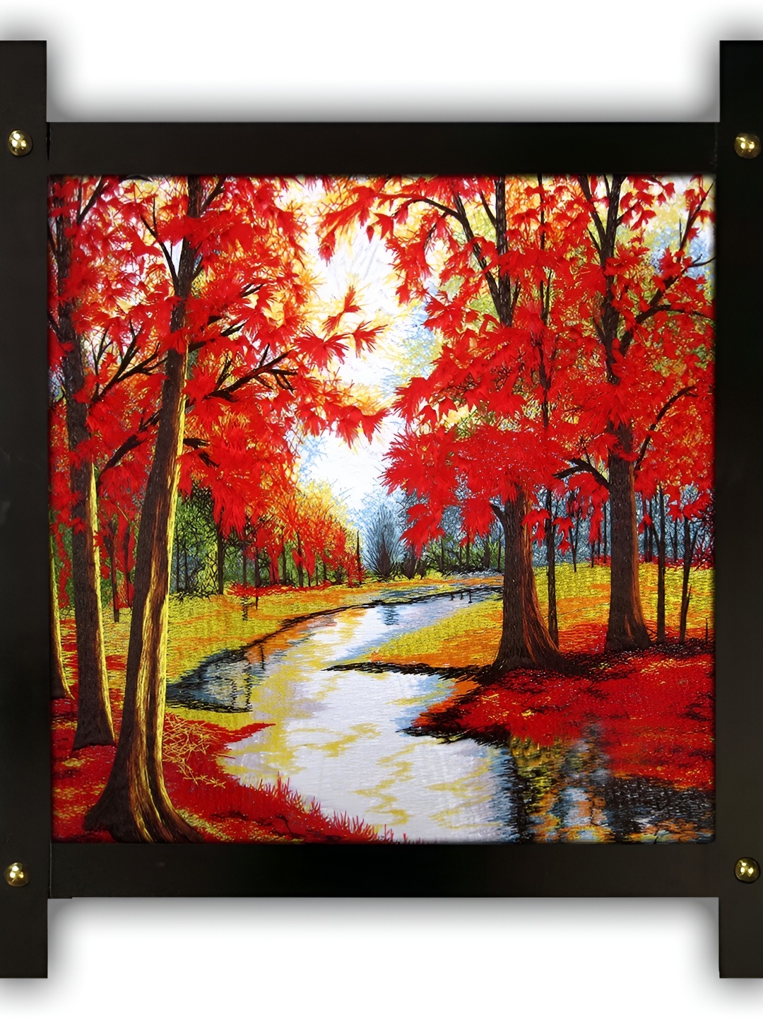 

PnF Black & Red Wooden Floral And Botanical Wall Painting