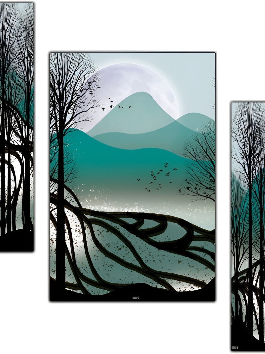 

PnF Black & Green 3 Pieces Wooden Painting Wall Art