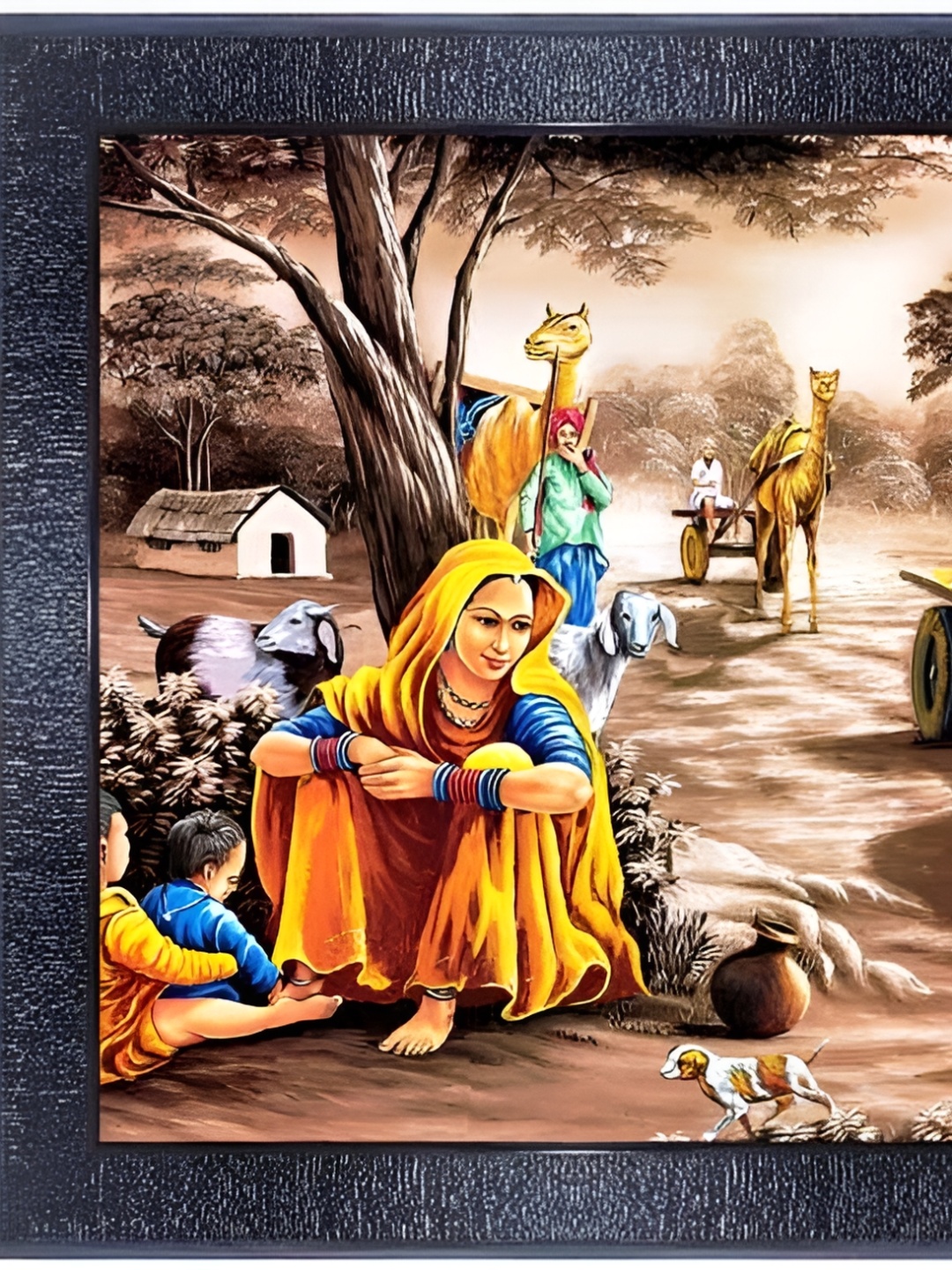 

PnF Black & Orange Wooden Religious Wall Painting