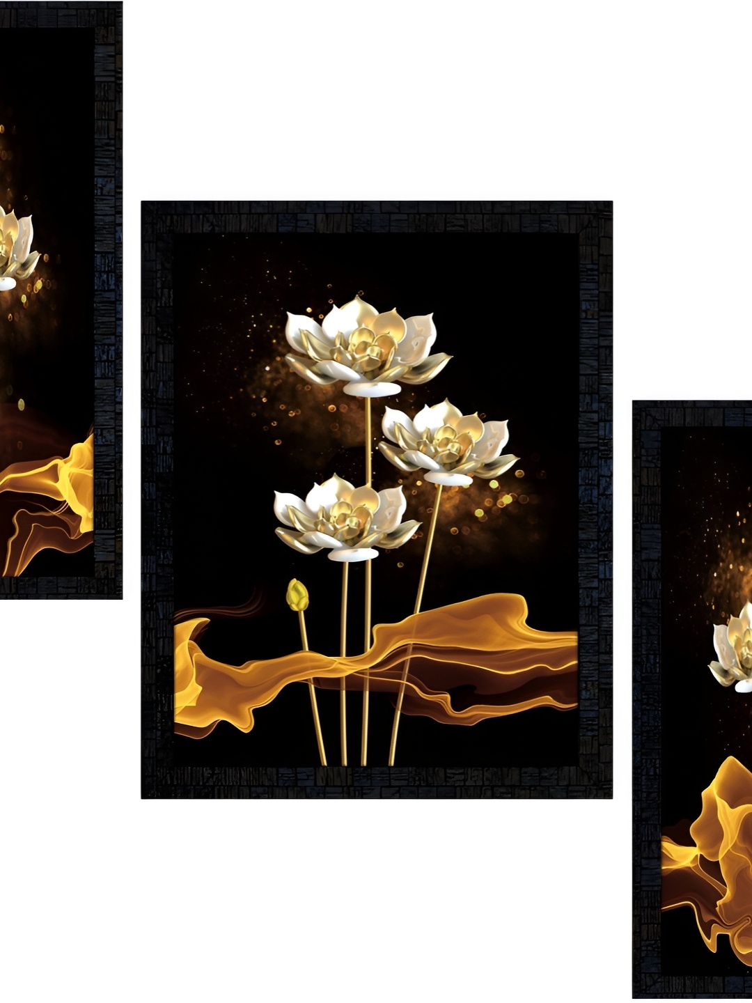 

PnF Charcoal & Pink 3 Piece Floral Wall Paintings
