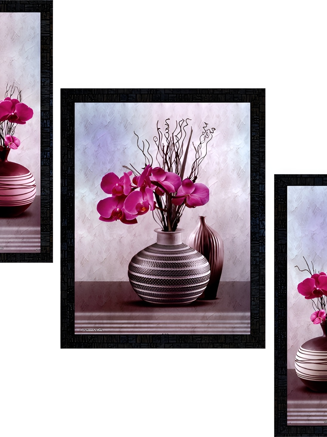 

PnF Charcoal & Pink 3 Piece Paper Floral and Botanical Wall Painting