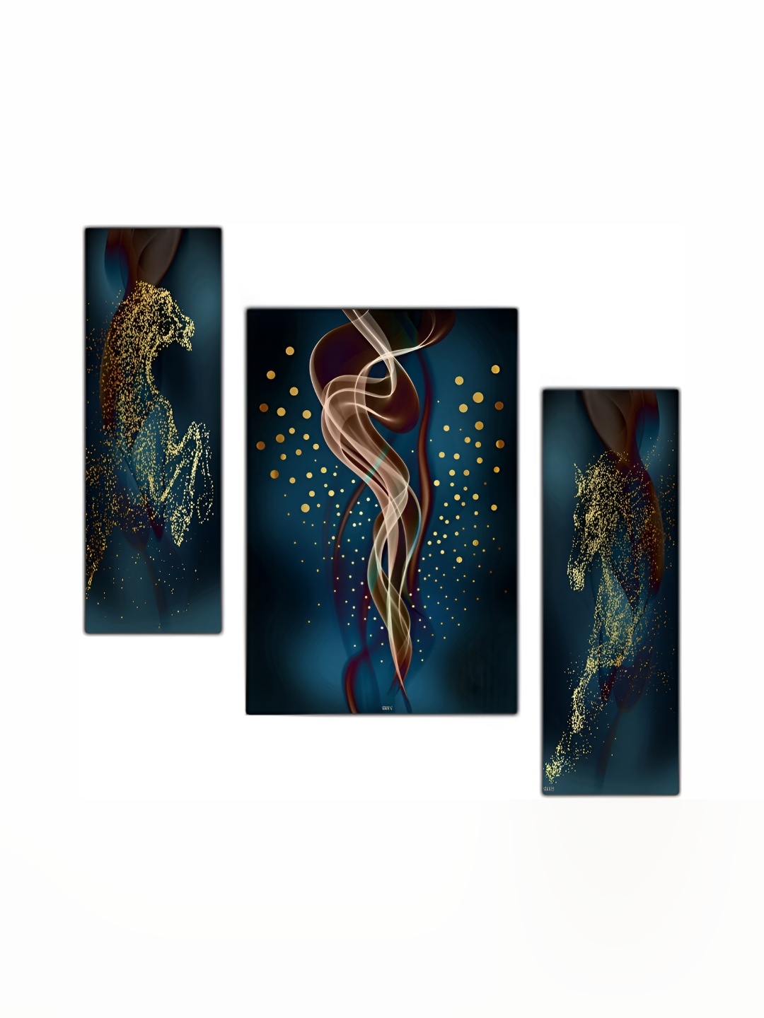 

PnF Blue & Green 3 Pieces Wooden Painting Wall Arts