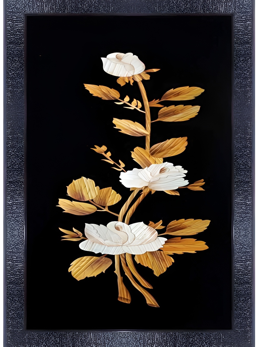 

PnF Black & Brown Floral Wooden Painting Wall Art