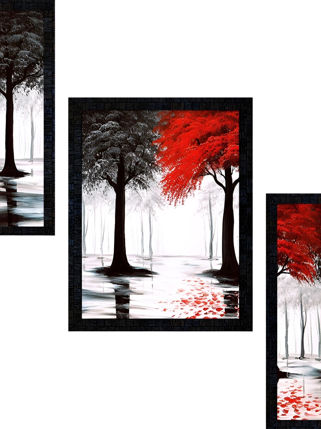 

PnF White & Black 3 Pieces Wooden Painting Wall Arts