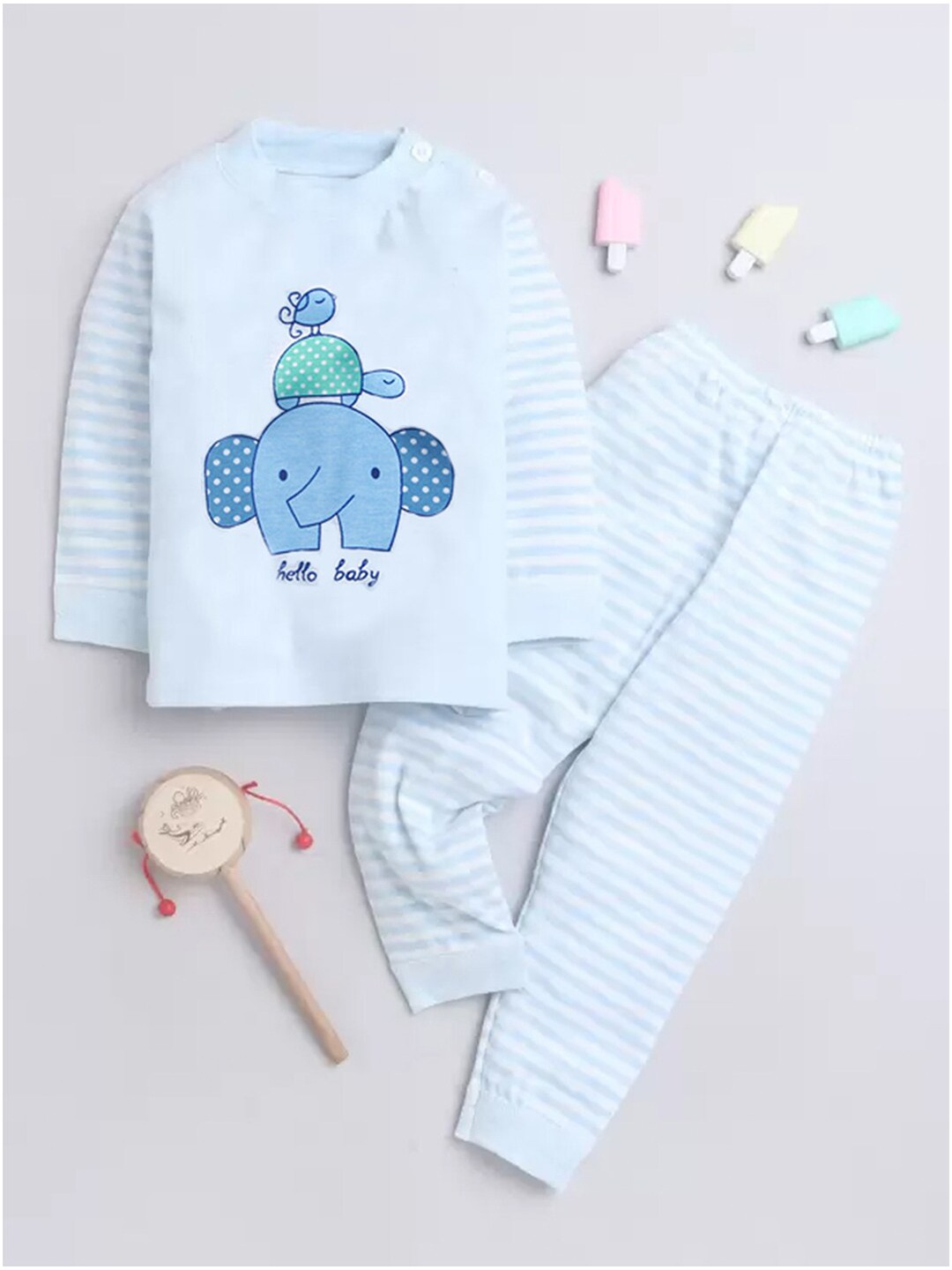 

Bold N Elegant Kids Printed Pure Cotton Night suits, Blue