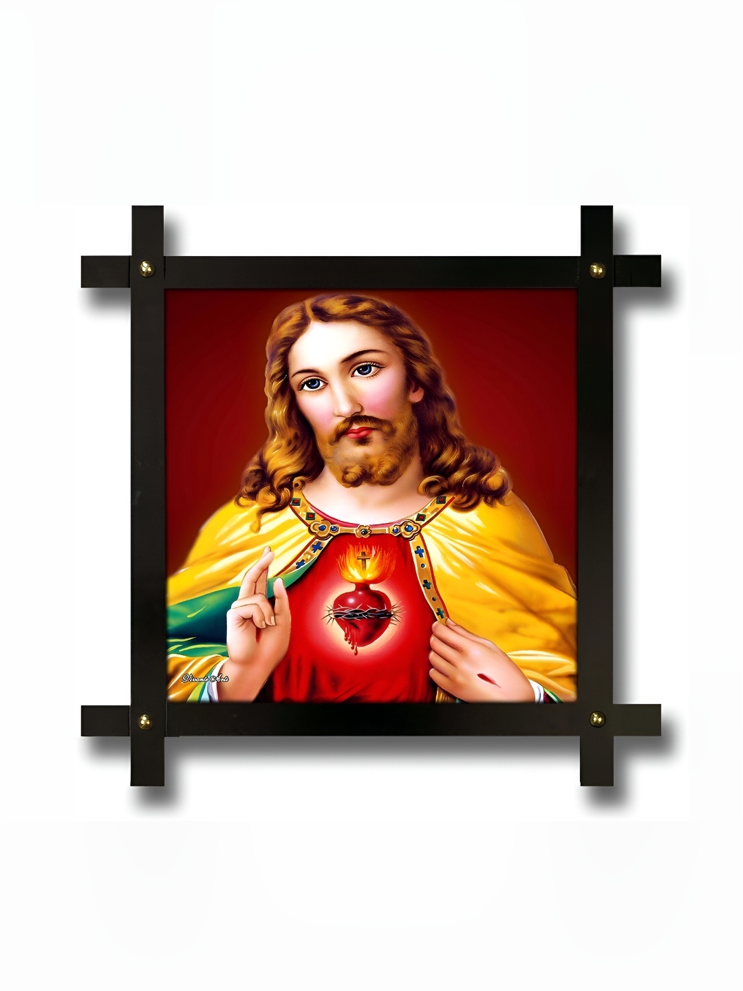 

PnF Black & Red Wooden Religious Painting Wall Art