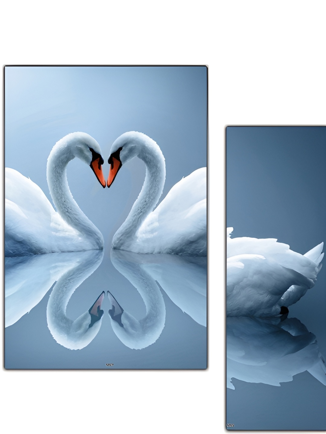 

PnF Blue & White 3 Pieces Birds and Animals Wooden Paintings Wall Art