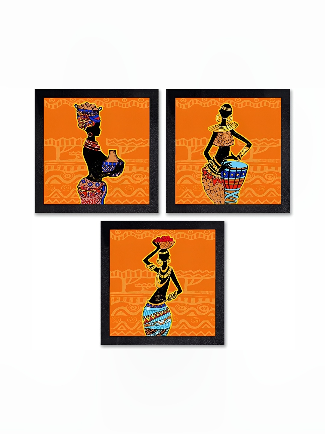 

PnF Black & Orange 3 Pieces Wooden Wall Art