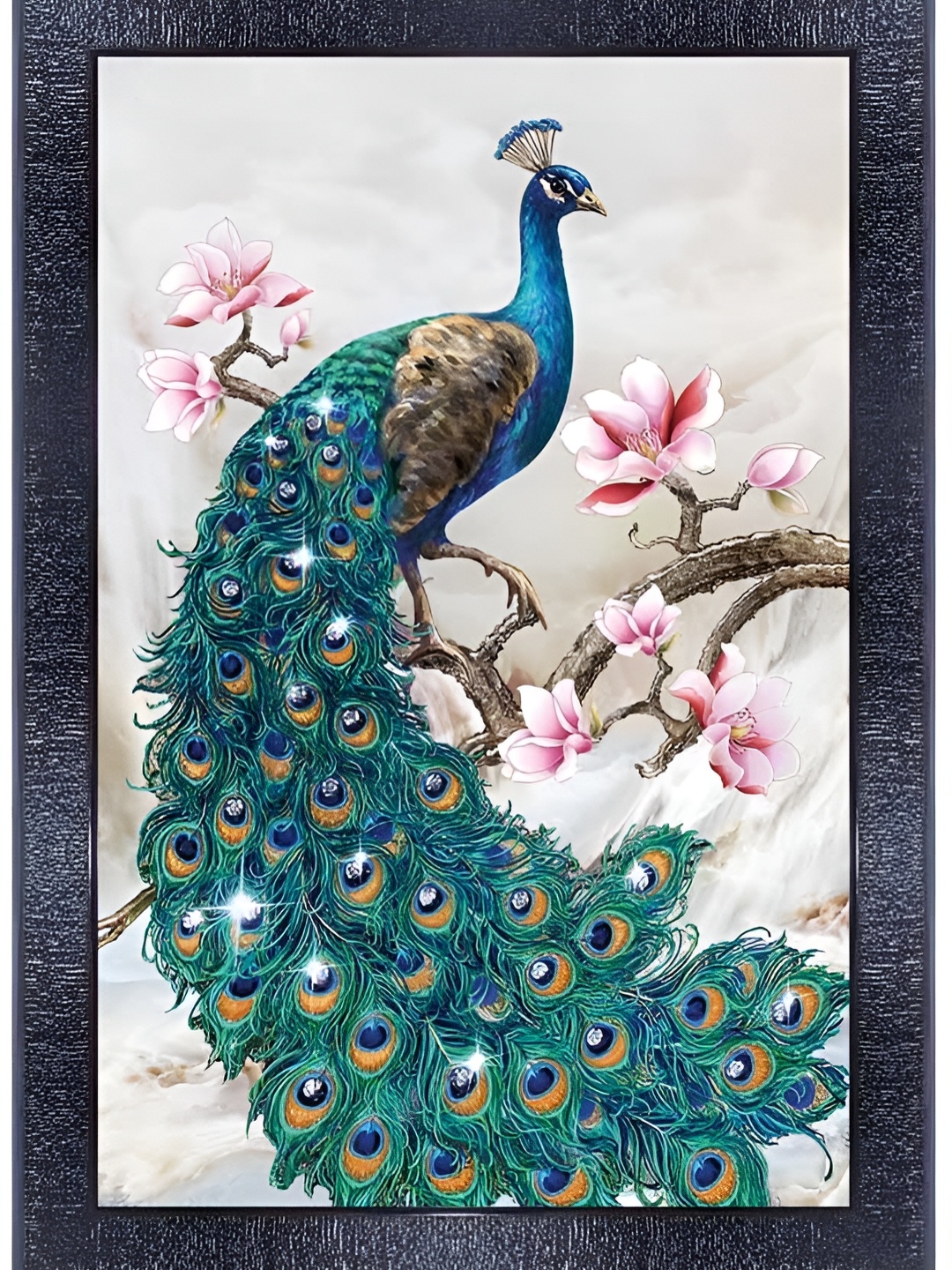 

PnF Black & Green Peacock Wooden Painting Wall Art