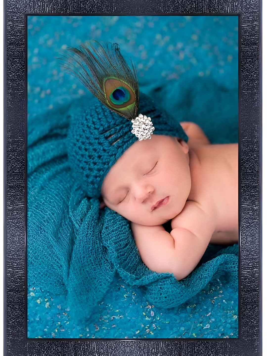 

PnF Black & Blue Baby Printed Wooden Wall Painting