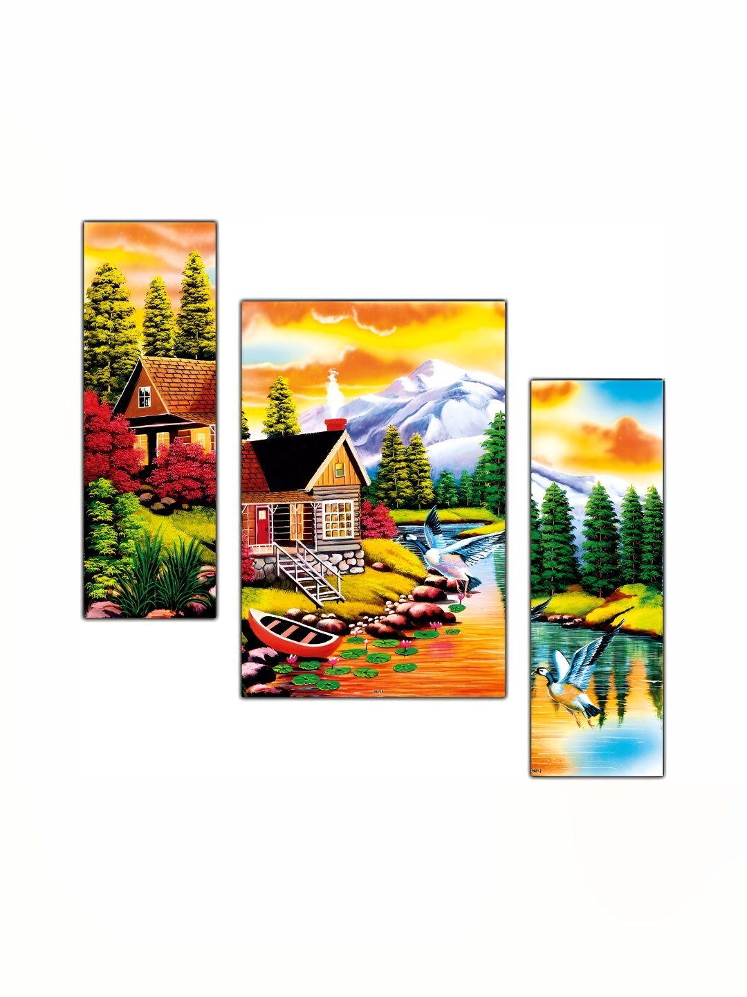 

PnF Yellow & Green 3 Pieces Wooden Floral and Botanical Painting Wall Art