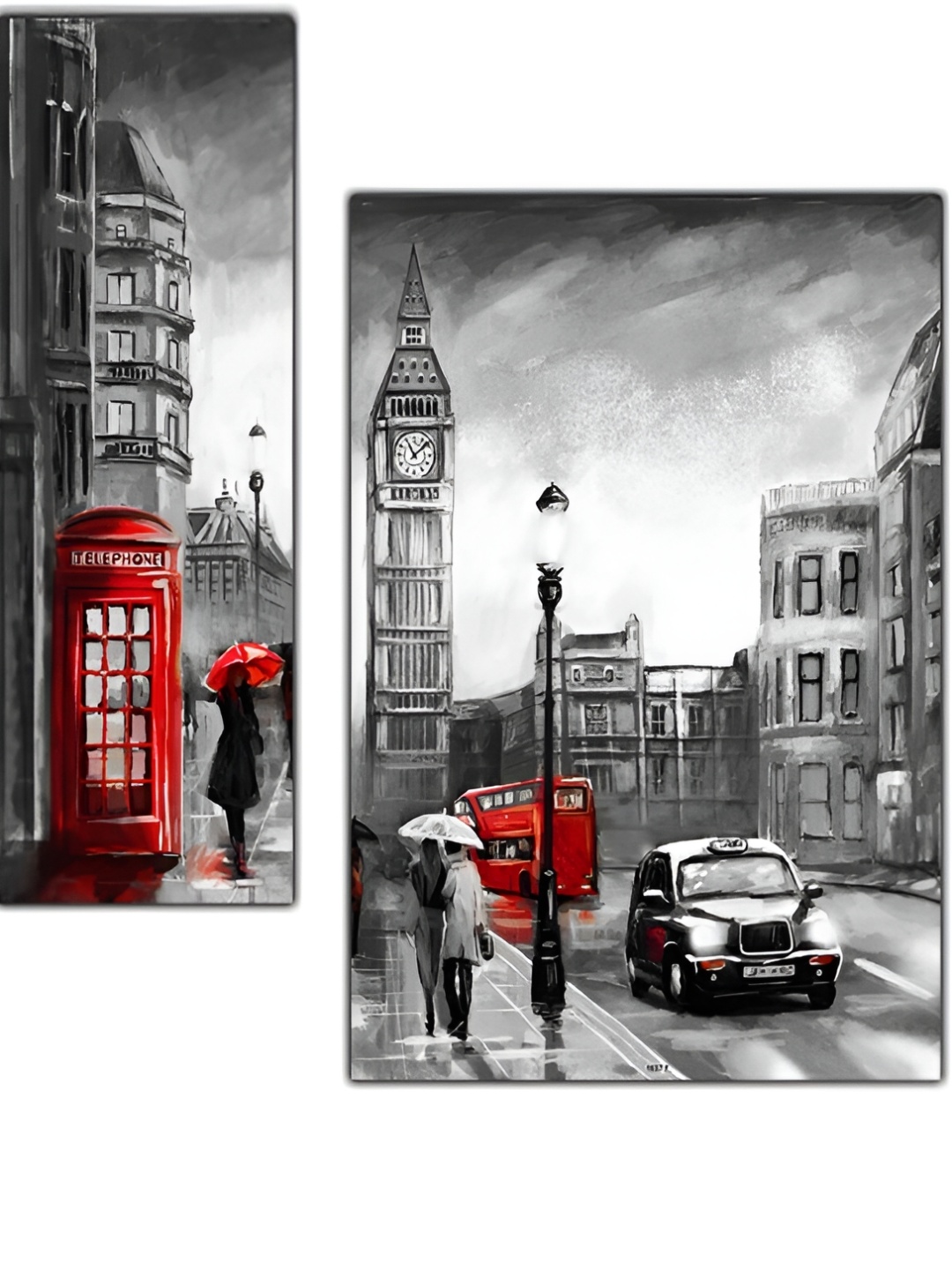 

PnF Grey & Red 3 Pieces Wall Arts