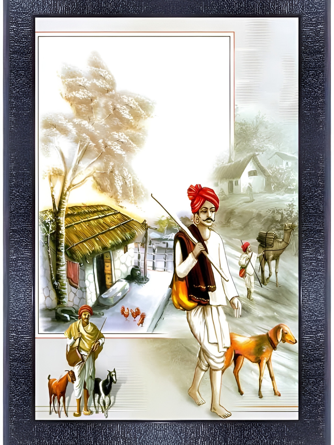 

PnF Black & Cream Printed Wooden Painting Wall Art