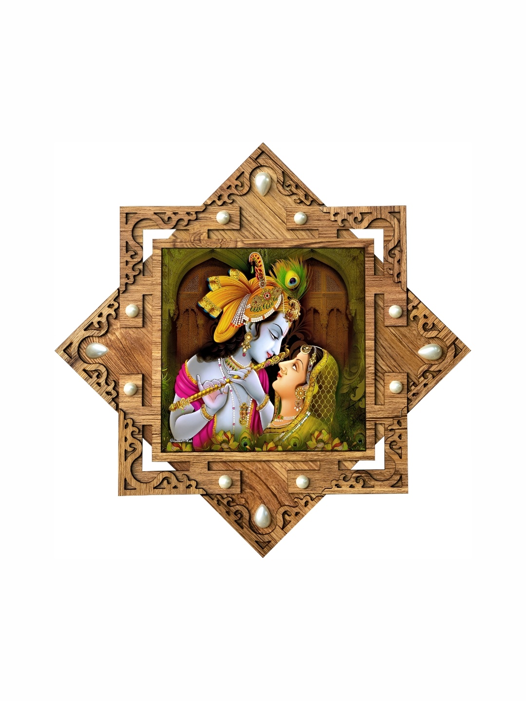 

PnF Beige & Green Wooden Religious Wall Art