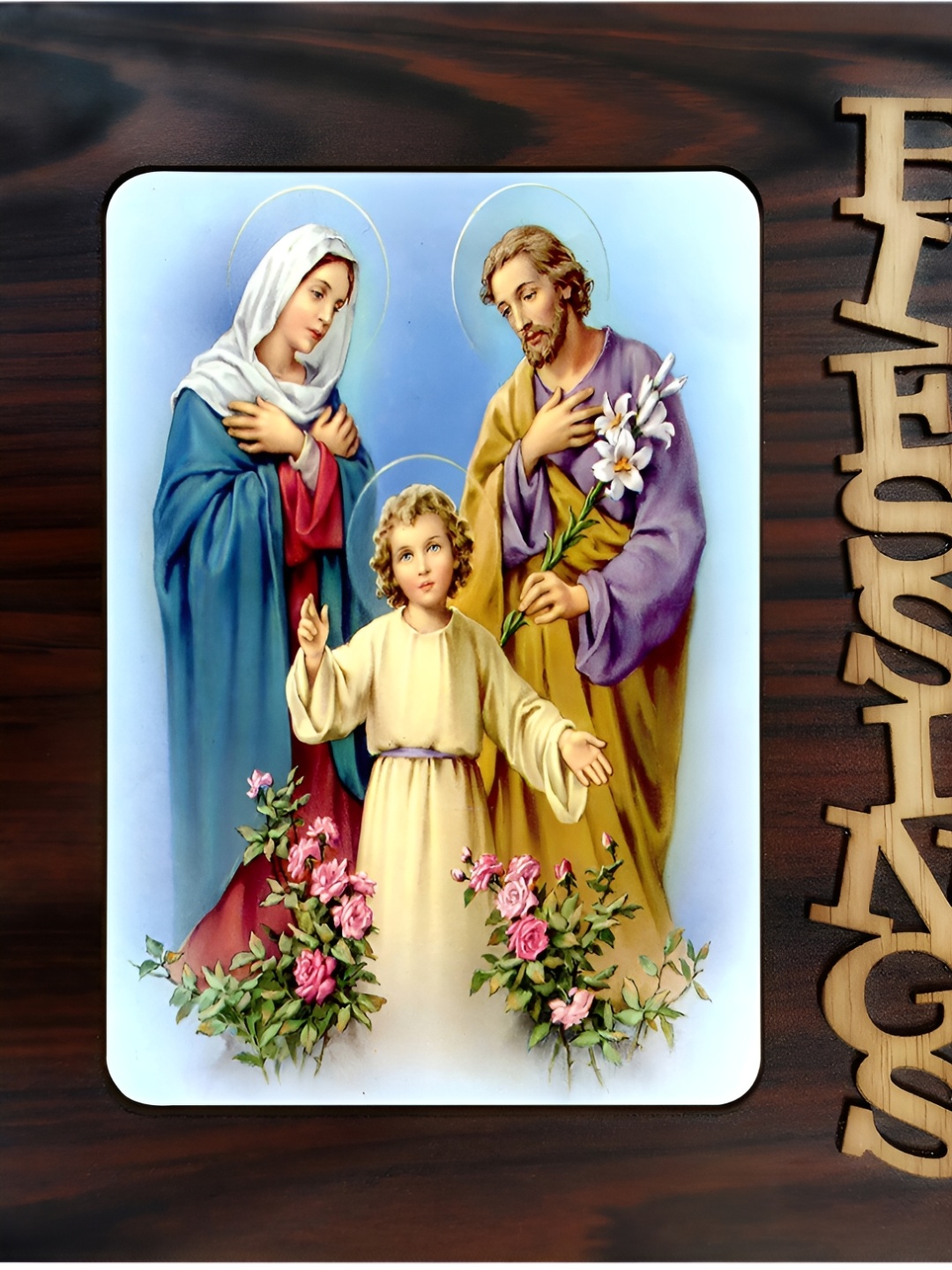 

PnF Brown & Blue Wooden Religious Wall Art