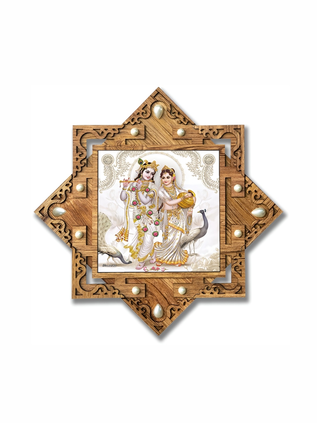 

PnF Beige & White Religious Wooden Paintings Wall Art