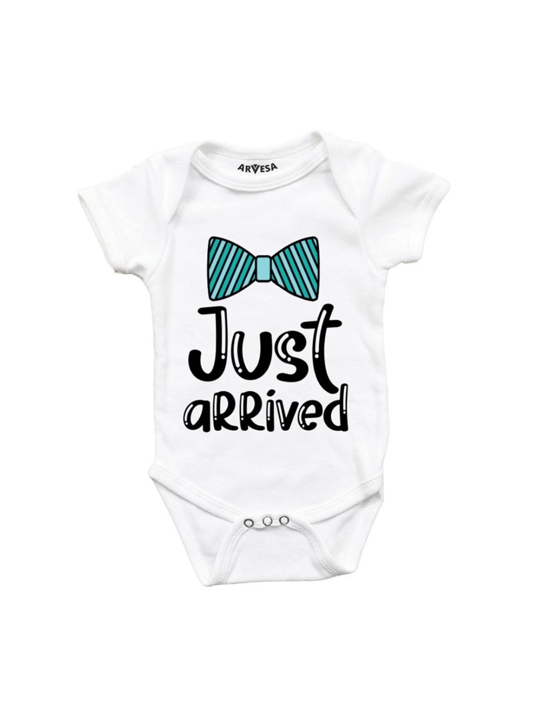 

Arvesa Infants Printed Cotton Envelop Neck Bodysuit, White