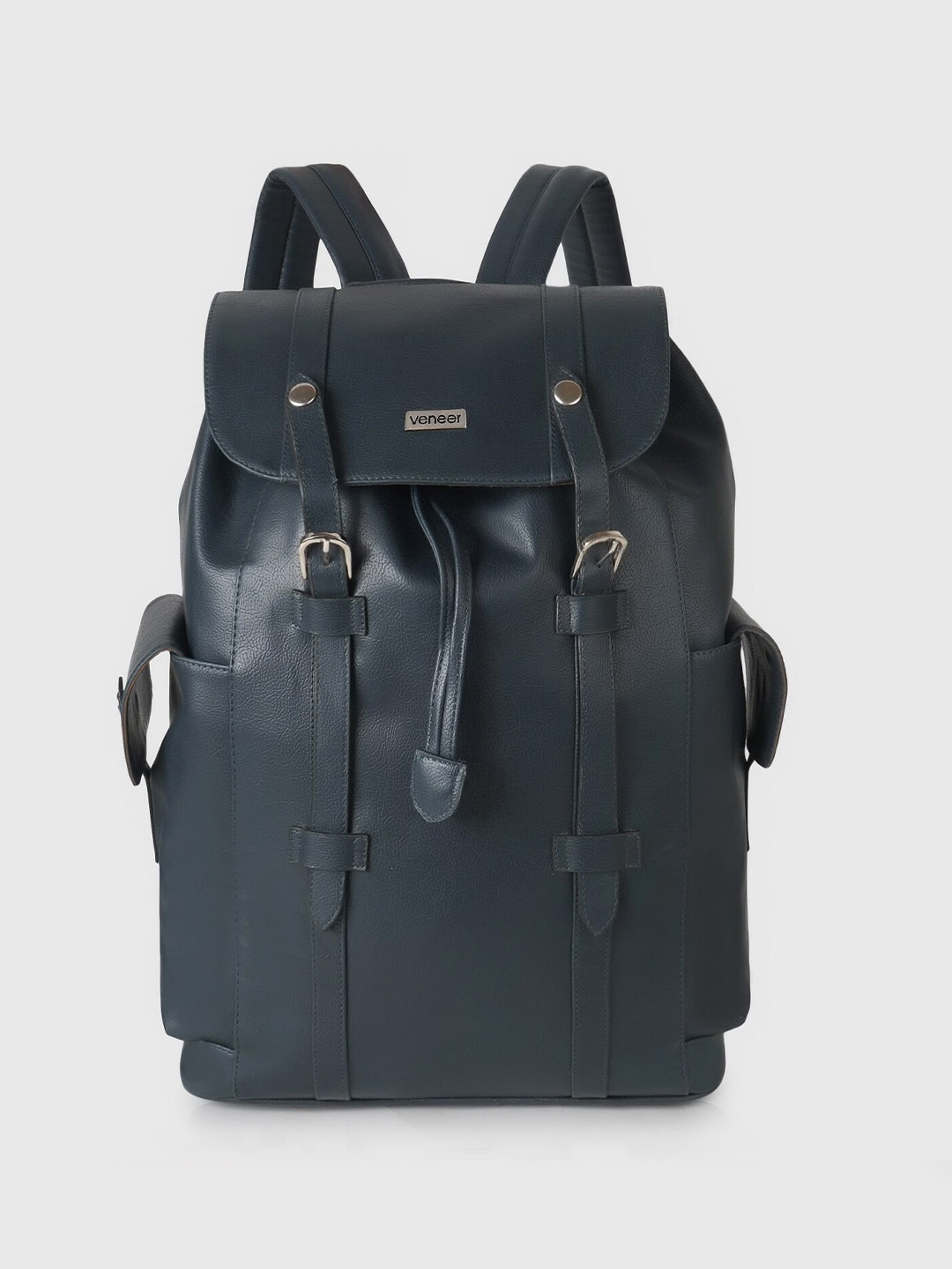 

Veneer Unisex Synthetic Leather Ergonomic Backpack, Navy blue