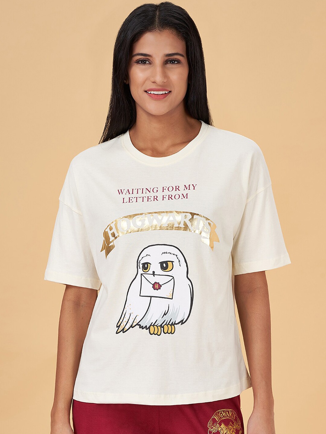 

Dreamz by Pantaloons Typography Printed Cotton Lounge Tshirts, White