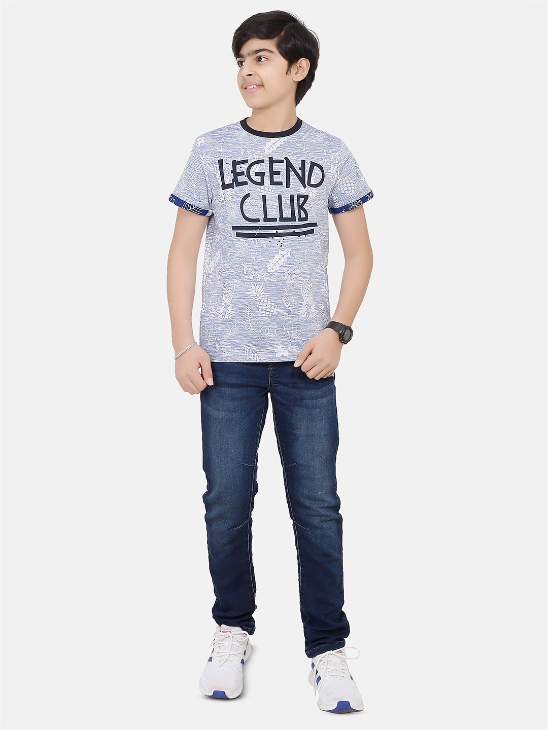 

BAESD Boys Typography Printed Round Neck Short Sleeves Cotton T-shirt, Blue