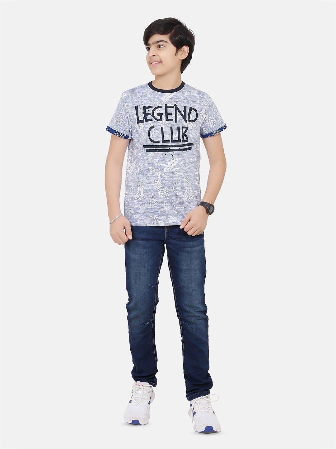 

BAESD Boys Typography Printed Round Neck Short Sleeves Cotton T-shirt, Blue