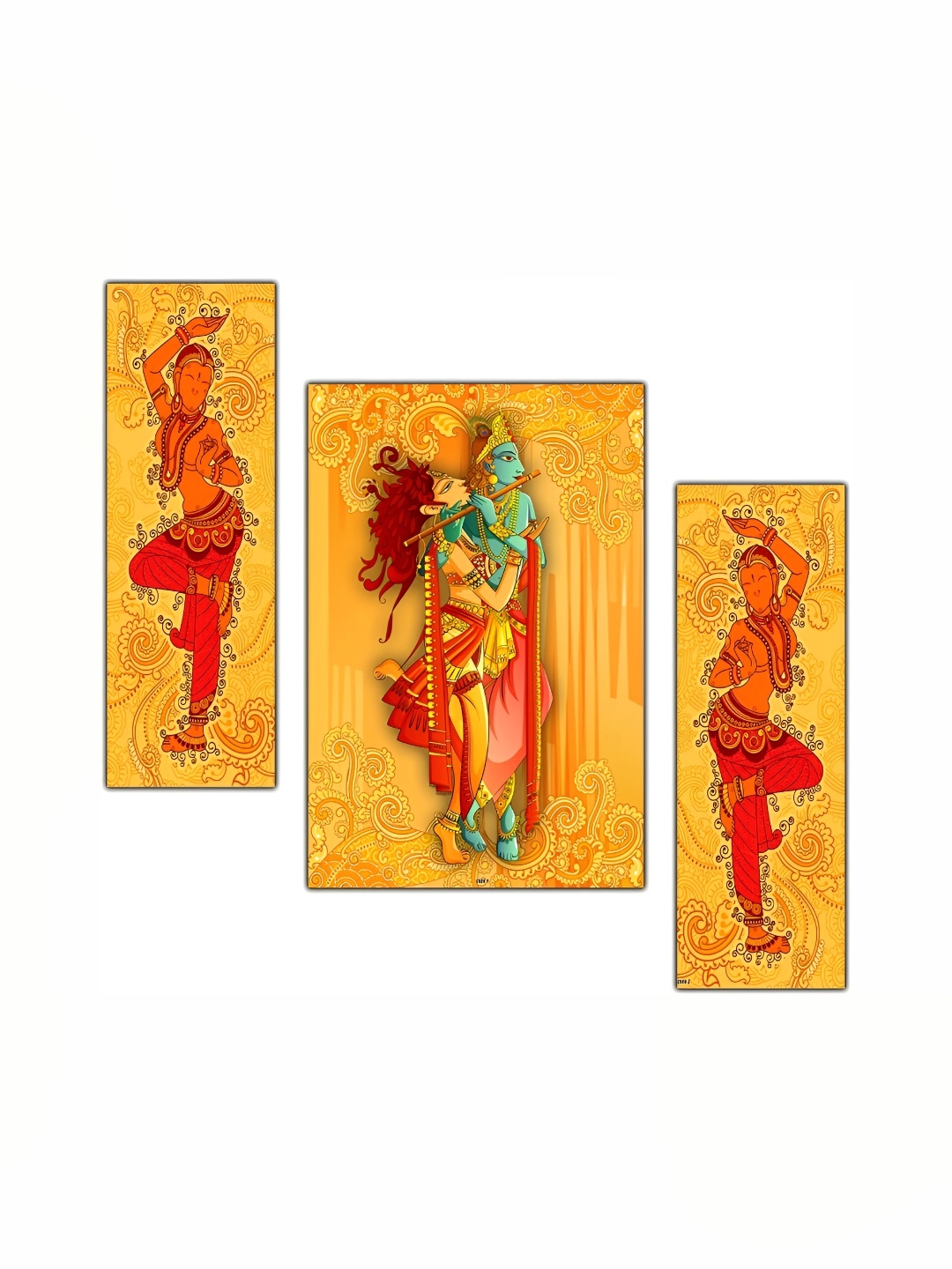 PnF Yellow & Red 3 Pieces Religious Wall Arts