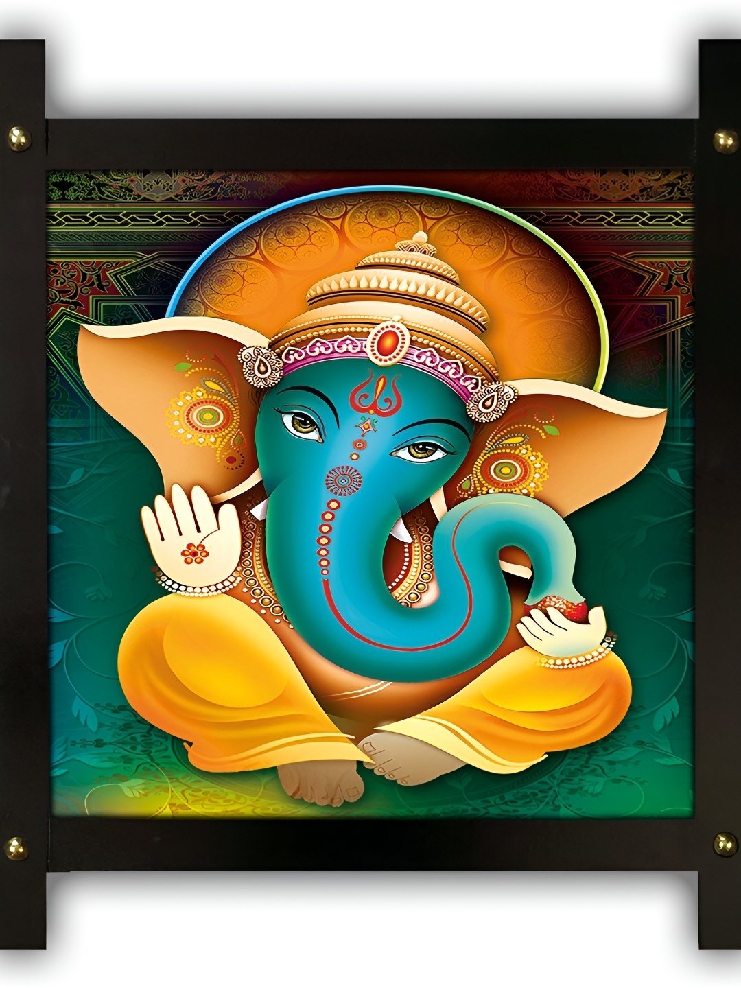 

PnF Black & Yellow Wooden Religious Wall Painting