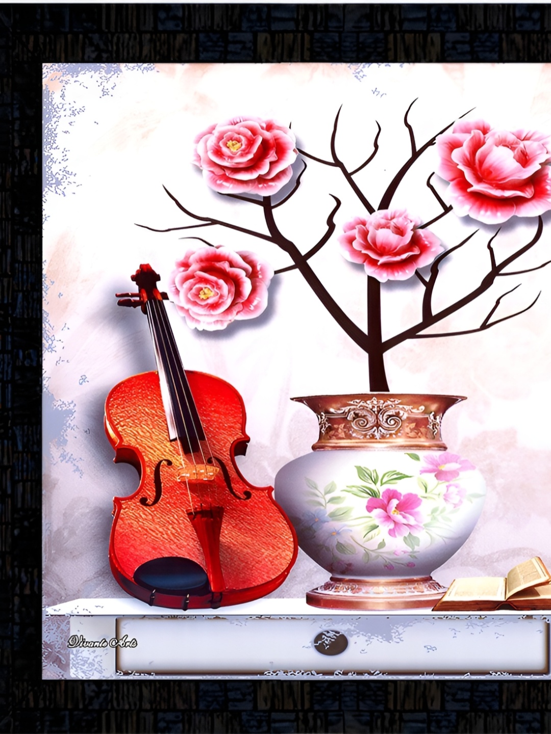

PnF Black & Red Wooden Floral and Botanical Wall Painting