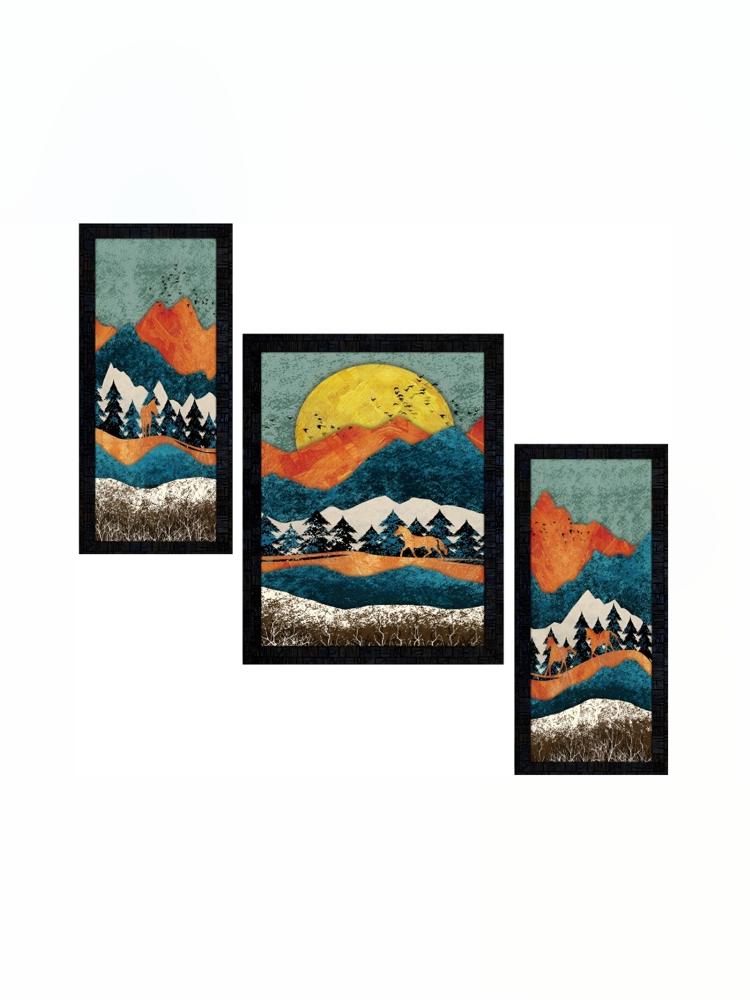

PnF Charcoal & Blue 3 Pieces Floral and Botanical Wall Arts