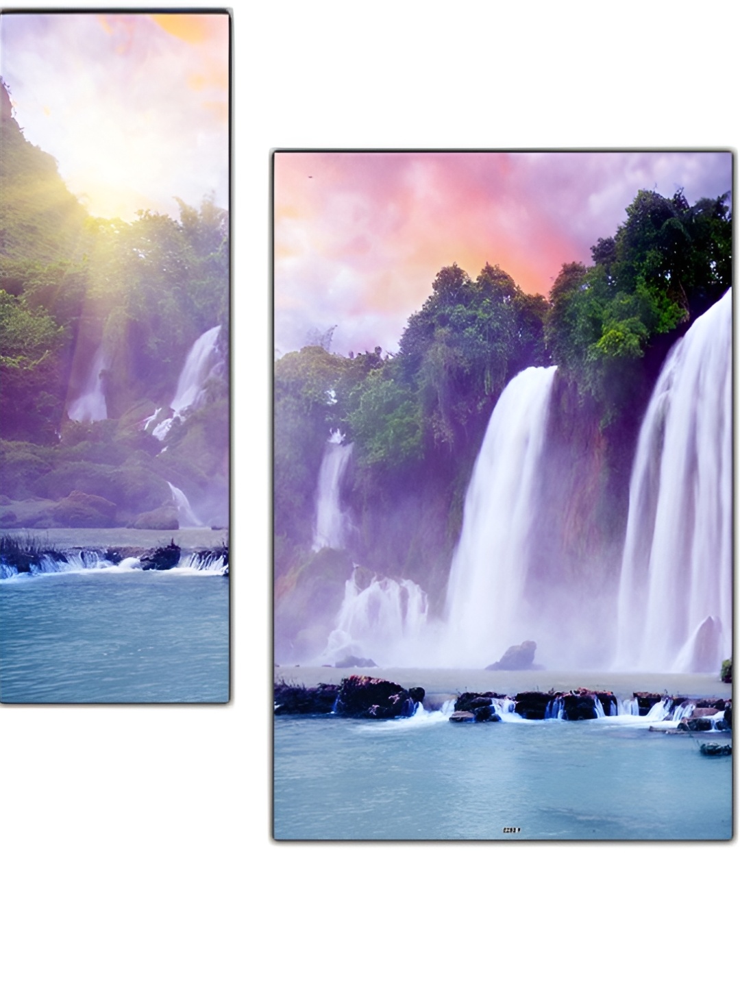 

PnF White & Blue 3 Pieces Wooden Painting Wall Arts