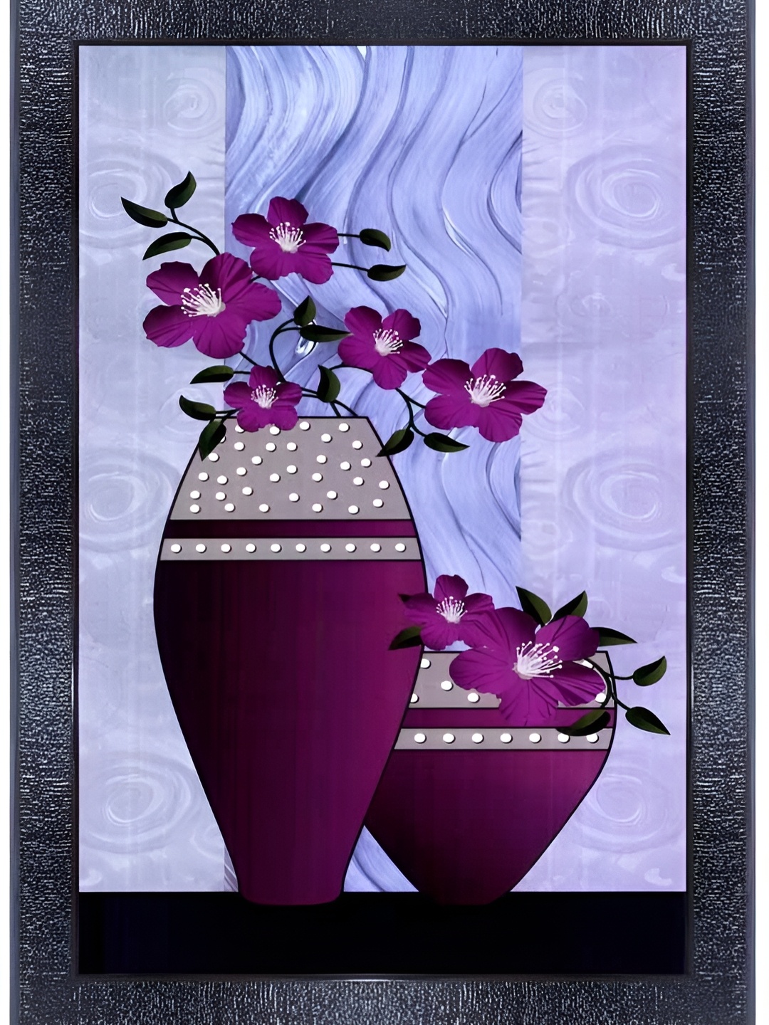 

PnF Black & Purple Wooden Floral and Botanical Painting Wall Art