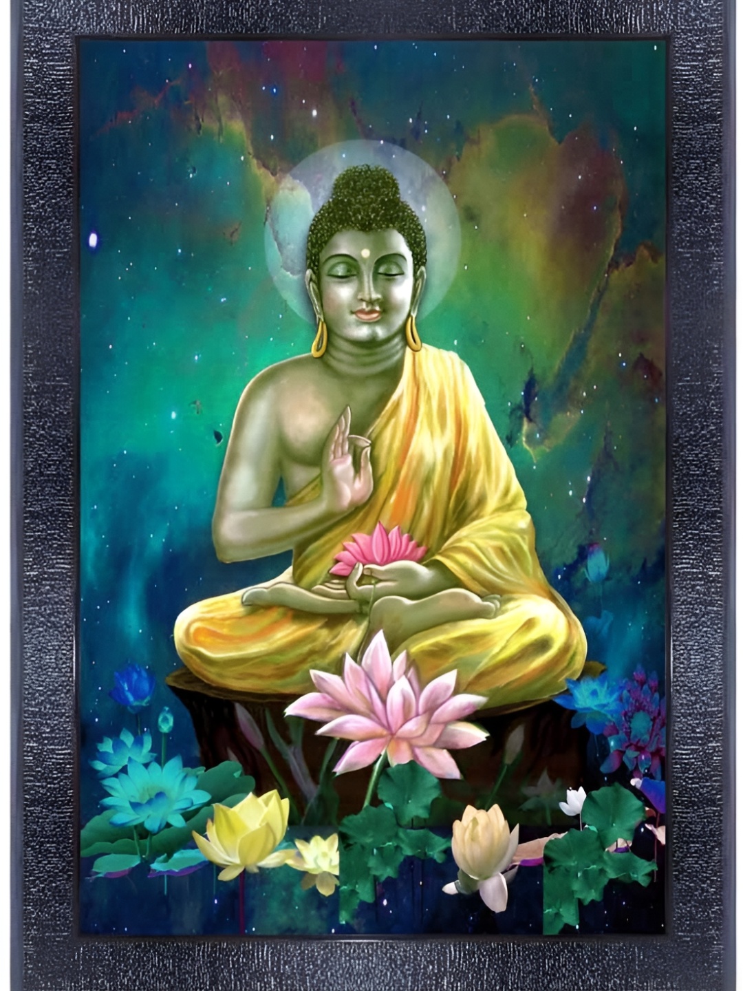 

PnF Black & Yellow Wooden Religious Painting Wall Art