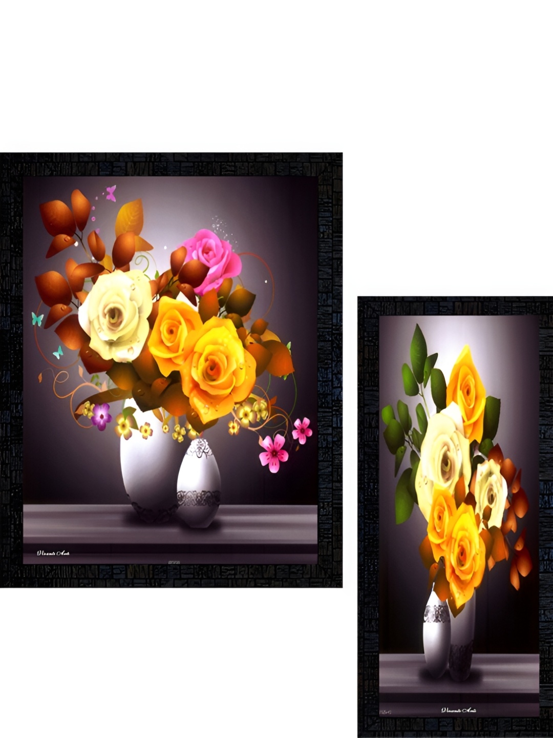 

PnF Charcoal & Burgundy 3 Pieces Wooden Floral and Botanical Painting Wall Art