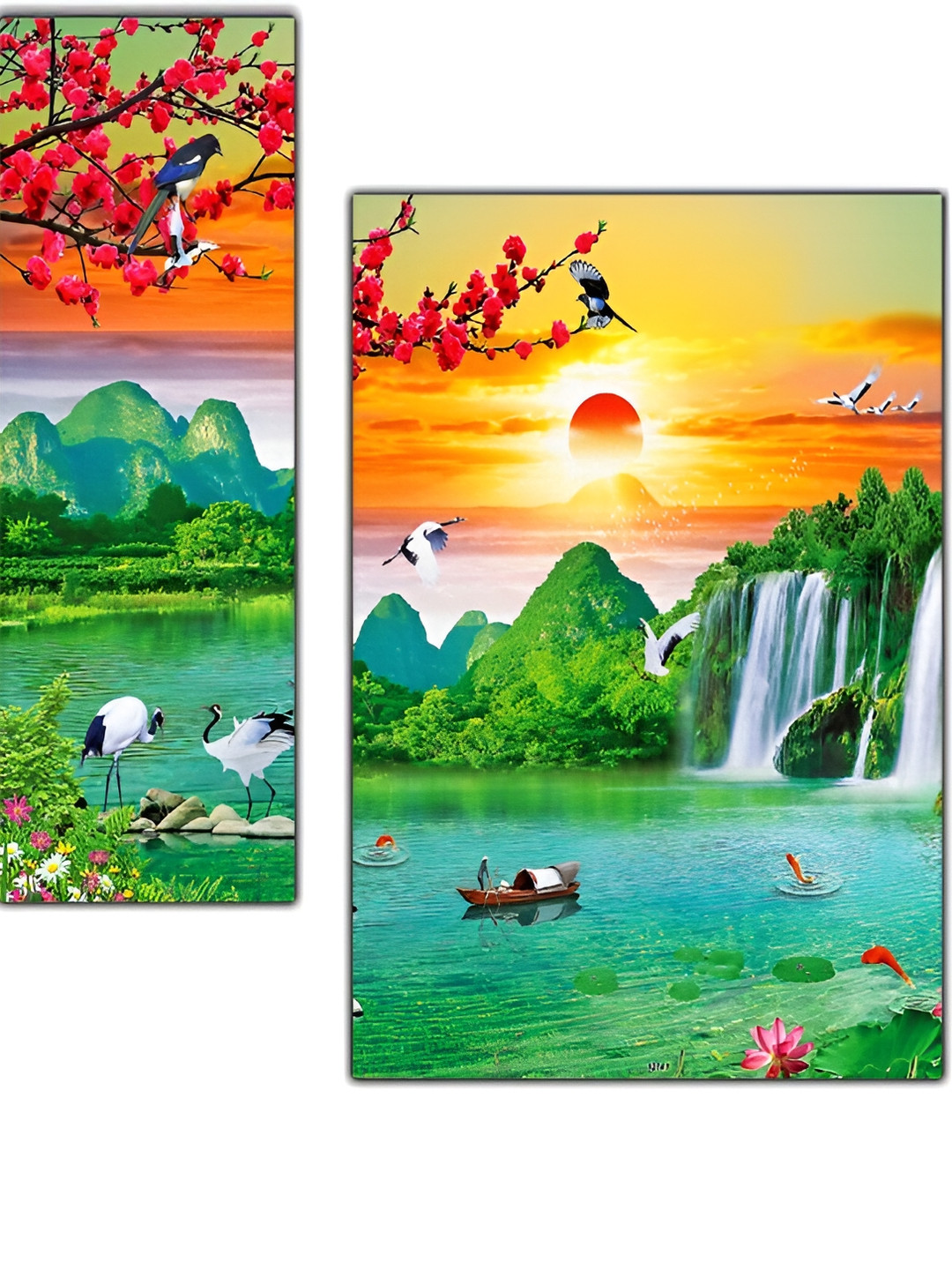 

PnF Green & Yellow 3 Pieces Floral And Botanical Wall Arts