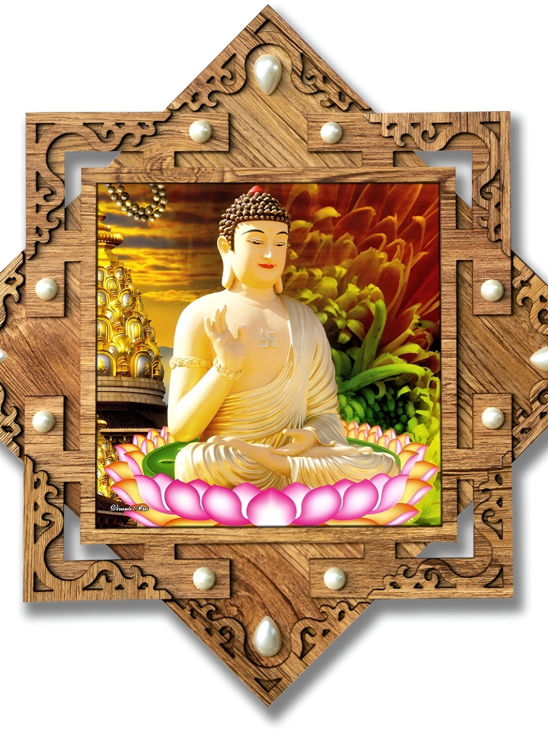 

PnF Brown & Cream-Coloured Wooden Religious Wall Art