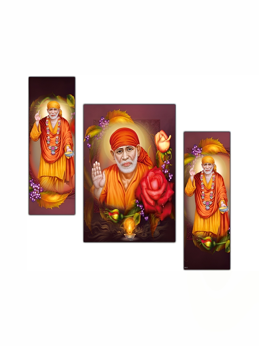 

PnF Burgundy & Orange 3 Pieces Wooden Religious Wall Stickers