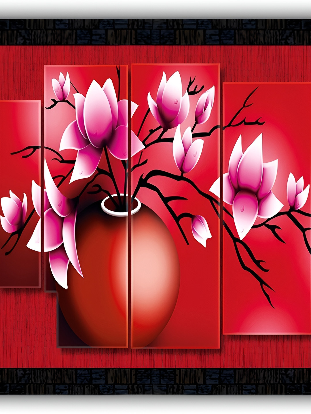 

PnF Black & Red Wooden Floral and Botanical Wall Art