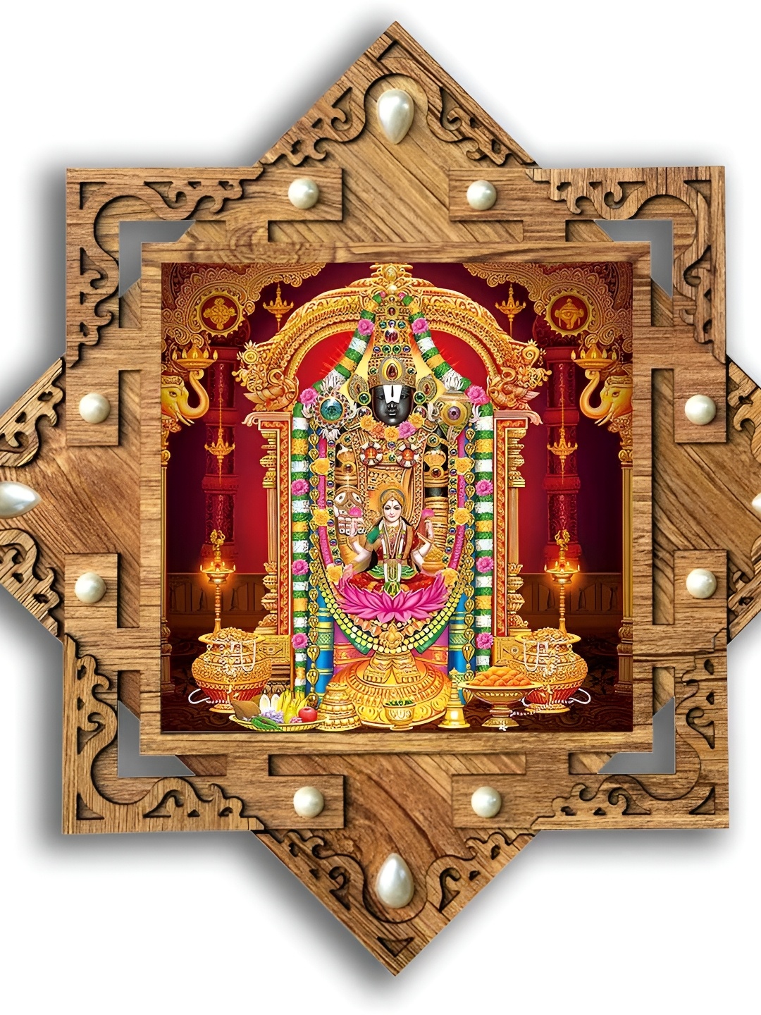 

PnF Brown & Red Wooden Religious Wall Painting