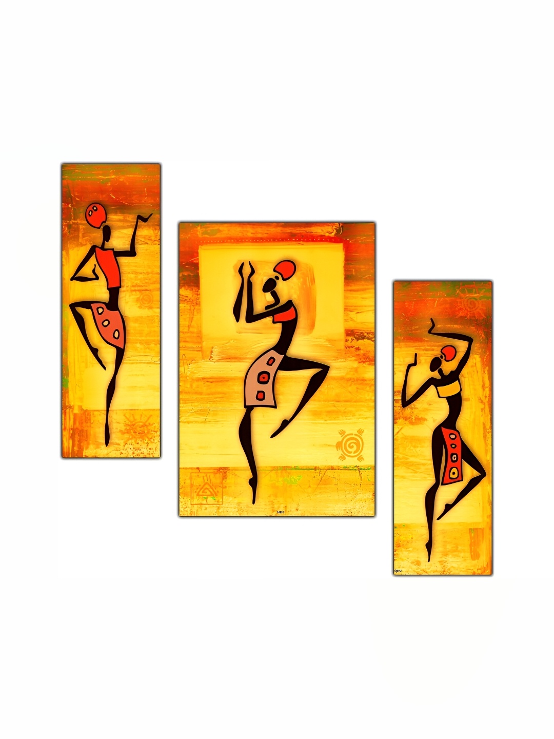 

PnF Yellow & Black 3 Pieces Abstract Wall Arts